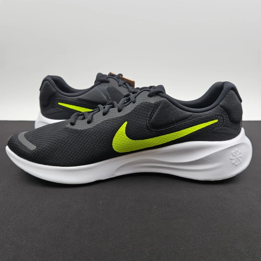 Nike Revolution 7 Mens Running Shoes Black Volt FB2207-010 Size 14 New